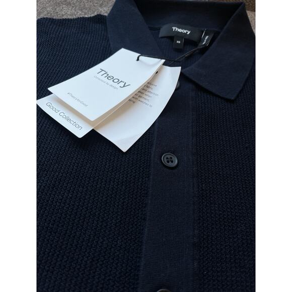 Brand New Men’s Theory Myhlo Knit Button Down Short Sleeve Shirt Xs - Picture 7 of 13